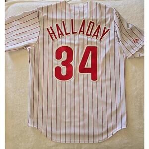 Roy Halladay Philadelphia Phillies Jersey Sz M + Cap Sewn #